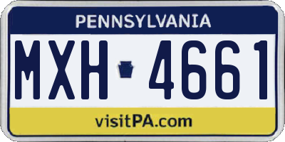 PA license plate MXH4661