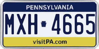 PA license plate MXH4665