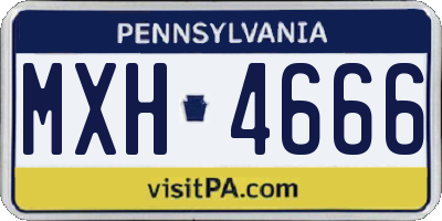 PA license plate MXH4666
