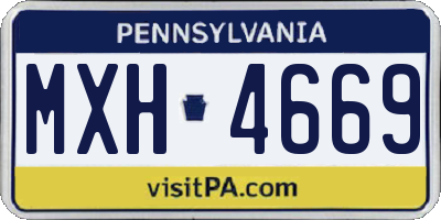 PA license plate MXH4669