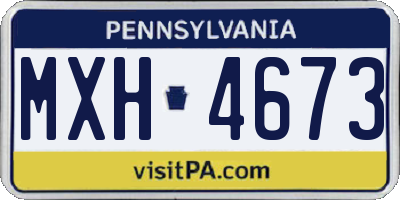 PA license plate MXH4673