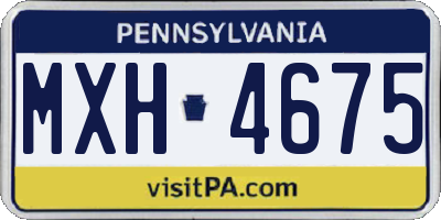 PA license plate MXH4675
