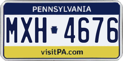 PA license plate MXH4676