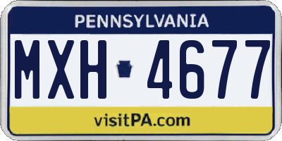 PA license plate MXH4677
