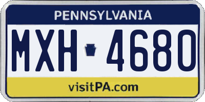 PA license plate MXH4680