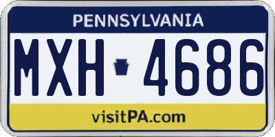 PA license plate MXH4686