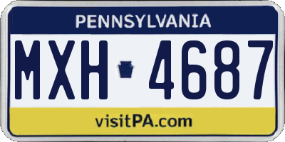 PA license plate MXH4687
