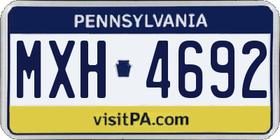 PA license plate MXH4692