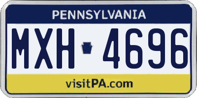 PA license plate MXH4696