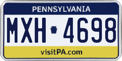 PA license plate MXH4698
