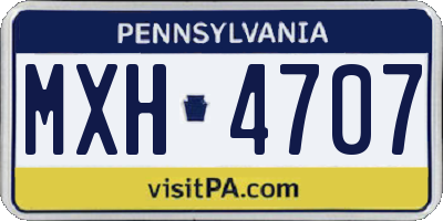 PA license plate MXH4707