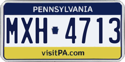 PA license plate MXH4713
