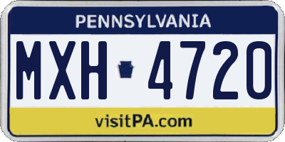 PA license plate MXH4720