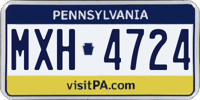 PA license plate MXH4724