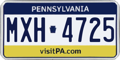 PA license plate MXH4725