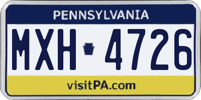 PA license plate MXH4726