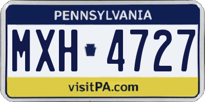 PA license plate MXH4727