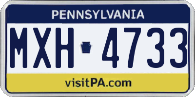 PA license plate MXH4733