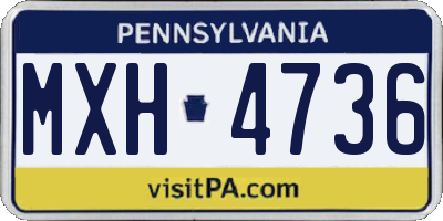 PA license plate MXH4736