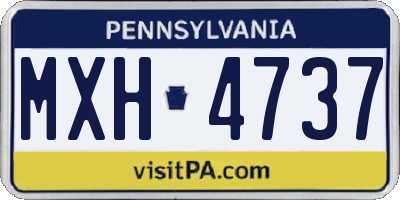 PA license plate MXH4737