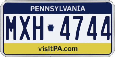 PA license plate MXH4744