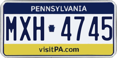 PA license plate MXH4745