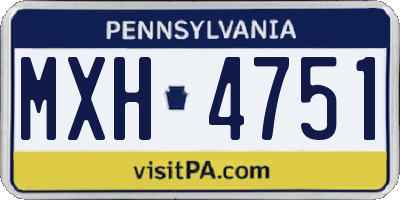 PA license plate MXH4751
