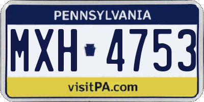 PA license plate MXH4753