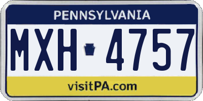 PA license plate MXH4757