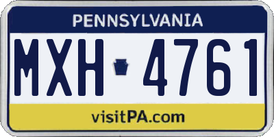 PA license plate MXH4761