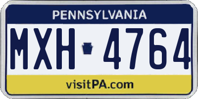 PA license plate MXH4764