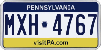 PA license plate MXH4767