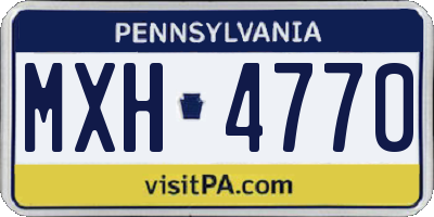 PA license plate MXH4770