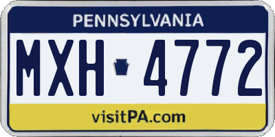 PA license plate MXH4772