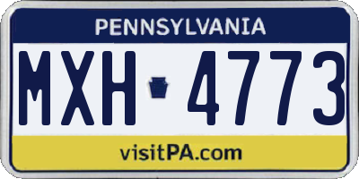 PA license plate MXH4773