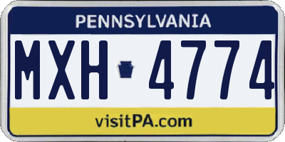 PA license plate MXH4774