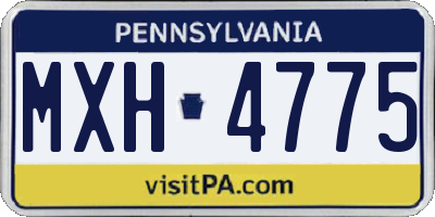 PA license plate MXH4775