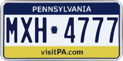 PA license plate MXH4777