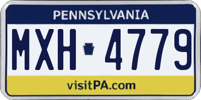 PA license plate MXH4779