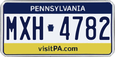 PA license plate MXH4782
