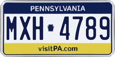 PA license plate MXH4789