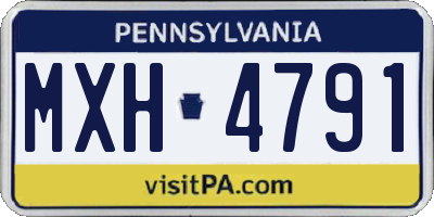 PA license plate MXH4791