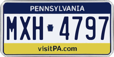 PA license plate MXH4797