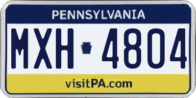 PA license plate MXH4804