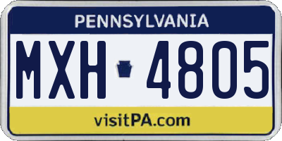 PA license plate MXH4805