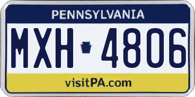 PA license plate MXH4806