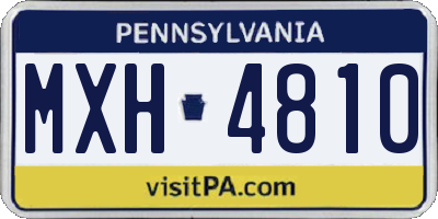 PA license plate MXH4810