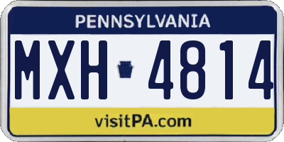 PA license plate MXH4814