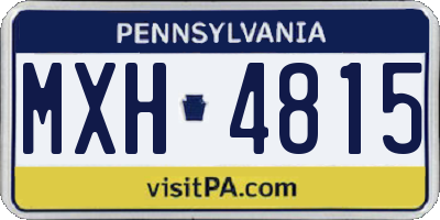 PA license plate MXH4815