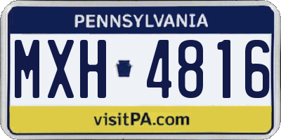PA license plate MXH4816